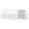 NicBex 20'x10'x7' Arched Greenhouse Tunnel Greenhouse with Roll-Up Windows, Zippered Door, PE Cover for Outdoor Backyard, White - 2 of 4