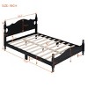 Wood Platform Bed with Retro Design Headboard, Sturdy Pine Frame, No box spring beds, Easy Assembly-Maison Boucle - 4 of 4