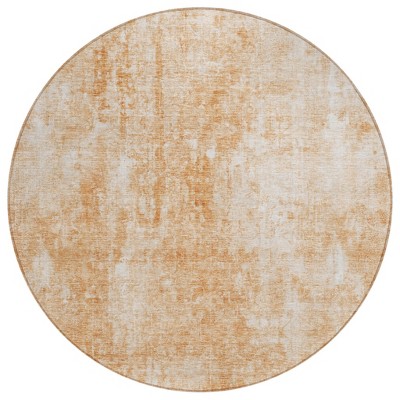 Terra Cotta Copper And Ivory Abstract Washable Indoor Outdoor Area Rug
