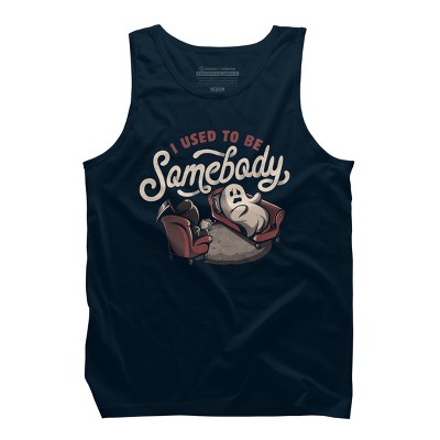 Men's Design By Humans I Used to Be Somebody - Funny Halloween Spooky Ghost Gift By EduEly Tank Top