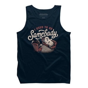 Men's Design By Humans I Used to Be Somebody - Funny Halloween Spooky Ghost Gift By EduEly Tank Top - 1 of 2