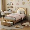 Twin & XL Bed Frame for Kids, Upholstered Platform Bed Frame with Adjustable Headboard & Led Light, for Kids' Room Nursery, - 3 of 4