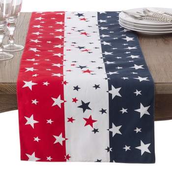 Saro Lifestyle Cotton Table Runner With Star Spangled Design