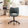 YOUNIKE Swivel Office Chair Modern Adjustable Desk Executive Task Chair Leather Rolling Side Vanity Chair 24.41"Wx25.2"Dx(29.92-33.07)"H - 3 of 4