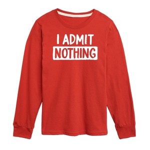 Boys' - Instant Message - I Admit Nothing Long Sleeve Graphic T-Shirt - 1 of 4