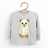 Watercolor Ghost Bear - Kids Youth Long Sleeve Tee and Kids Toddler Long Sleeve Tee - 2 of 2