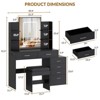 Vanity Desk with Mirror and Lights, Makeup Vanity Set with 6 Drawers and Shelves,Charging Station,Vanity with Stool & 3 Lighting Color Adjustable - 3 of 4