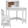 Kids Corner Study Desk Chair Set for Small Spaces, Wood Study Table with Adjustable Chair, Hutch, Corkboard, Pen Holder, Compact Student Desk Set - 2 of 4