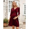 Maternity Dress Women's Velvet Retro V-Neck A-Line Sexy Photoshoot Dress Holiday Dress Evening Dress Wedding Guest Green Velvet7vLarge - 3 of 4