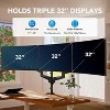 HUANUO Triple Monitor Mount for 17 to 32 inch Screens, Gas Springs Adjustment Triple Monitor Stand with Swivel, Tilt, Rotation, Clamp & Grommet Kit - 2 of 4