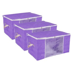 Unique Bargains Foldable Clothes Storage Bins for Clothes with Reinforced Handle Sturdy Zipper - 1 of 4