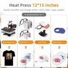 Heat Press Machine, 12 X 15 inch, 6 in1 Heat Press, 800W Sublimation Machine, 360° Rotation Swing-Away Heat Press, Dual-Tube Heating Printing, Black - 3 of 4