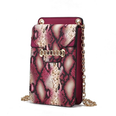 MKF Collection Yael Snake embossed Vegan Leather Phone Crossbody Bag by Mia K