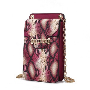 MKF Collection Yael Snake embossed Vegan Leather Phone Crossbody Bag by Mia K - 1 of 4