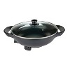 Brentwood 13-Inch Non-Stick Flat-Bottom Electric Wok Skillet with Vented Glass Lid in Black - 2 of 4