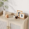 Rattan Shoe Cabinet with Doors, 5-Tier Storage with 2 Adjustable Shelves & Metal Legs, Farmhouse Organizer for Entryway Hallway Living Room - 3 of 4