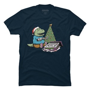 Men's Design By Humans T-rex Christmas Gift By pigboom T-Shirt - 1 of 4
