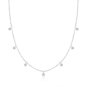 Pure Collection by Ross-Simons 0.25 ct. t.w. Bezel-Set Diamond Dangle Necklace in Sterling Silver - 1 of 4