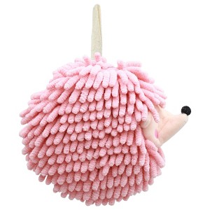 REGALWOVEN Soft Absorbent Chenille Cute Cartoon Hanging Fuzzy Ball Hand Towel 7" x 7" 1 Pack - 1 of 4