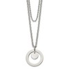 Chisel Stainless Steel Polished 2 Strand Circle and Disc 16.5" with 2" Extension Necklace - 2 of 2