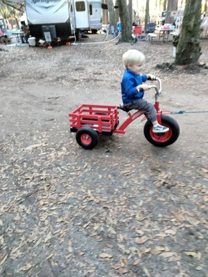 Tricycle with cheap wagon attached