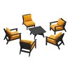 WestinTrends Avalon Outdoor 6-Piece Modular Sectional Patio Furniture Sofa Set, Black/Yellow - 4 of 4