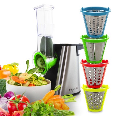 MegaChef 4-in-1 Stainless Steel Electric Salad Maker with Color Pods