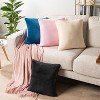 PAVILIA Set of 2 Throw Pillow Covers, Decorative Velvet Square Cushion Cases for Bed Sofa Couch Bedroom Living Room - 3 of 4