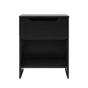 NicBex 15.6 inch Wide Nightstand with 1 Drawer,Side Table with Open Shelf and Free Handle,Bedside Table for Bedroom,Living Room,Black/Dark Gray - 1 of 4
