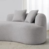 Mocamel Curved Four Seater White Full Compression Sponge Sofa, Teddy Velvet Fabric, No-Assembly Compact Sofa for Small Spaces & Apartments - 3 of 4