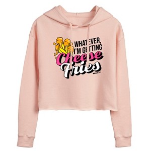 Women's - Mean Girls - Cheese Fries Cropped Graphic Hoodie - 1 of 3