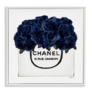 Stupell Industries Trendy Chic Navy Blue Roses, 24" x 24" - 1 of 4