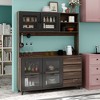 FUFU&GAGA 63"W Wooden Buffet Sideboard with Drawer Hooks and Open Shelf Worktop - 4 of 4