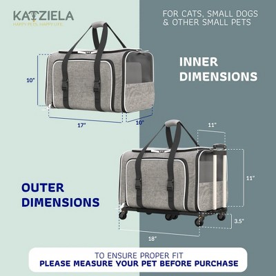 Gray and White Expandable Rolling Pet Carrier with Telescopic Handle