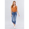 Slickblue Lace Detail Bodysuit, Sleeveless, Double V-Neck, Woven Fabric, Light Rust, Stylish Fit, Size S-M-L - 3 of 4