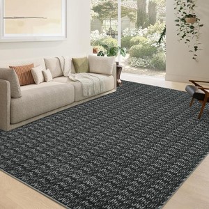 Modern Washable Area Rug, Non Slip Stain Rsistant Braided Print Carpet, Throw Mat for Bedroom Living Room Dining Room Home Decor - 1 of 4