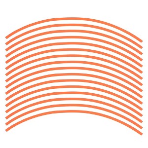 Unique Bargains Self-adhesive Reflective Motorcycle Rim Wheel Striped Sticker Orange 16 Pcs - 1 of 3