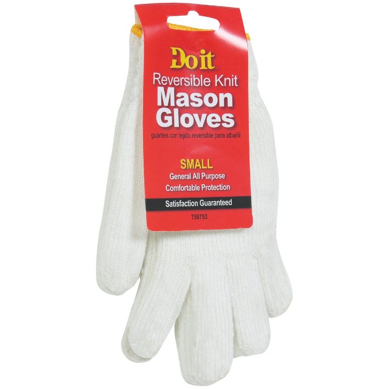 Do it Best Do it Men's Small Reversible Knit Polyester Mason Glove, White 759753, 2 of 4