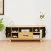 HYLEORY TV Stand for TVs, Tall Modern Entertainment Center with Panel Sliding Door, Media Console Cabinet with Storage for Living Room - 3 of 4