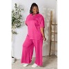 I am a Fashion Junky Double Take Full Size Round Neck Slit Top and Pants Set - 4 of 4