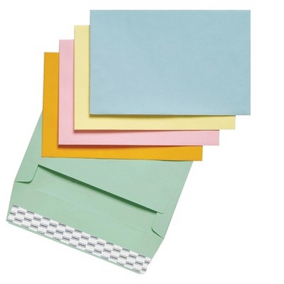 HITOUCH BUSINESS SERVICES EasyClose Invitation Envelopes 5.75" x 8.75" Assorted Colors 100/Box