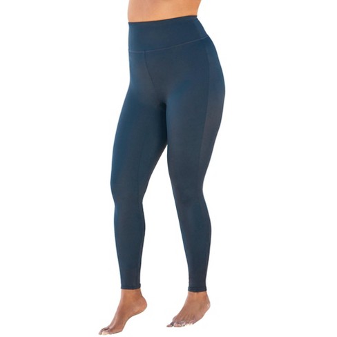 Swim 365 Women's Plus Size 360° Powermesh Swim Capri, 14 - Navy