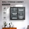 Wall Cabinet with Glass Door, Glass Display Cabinet, Kitchen Storage Cabinet with Detachable Shelves - 4 of 4