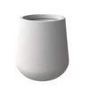 LeisureMod Orchid Fiberstone and Clay Planter Decorative Round Plant Pot with Drainage Holes - 3 of 4