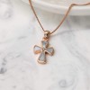 Dicksons Small Mother of Pearl Flare Cross Rose Gold-Plated 18-Inch Pendant Necklace - 2 of 3