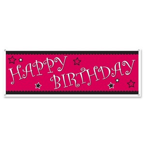 Beistle Happy Birthday Sign Banner, 5' x 21", (2/Pkg) Multicolored - 1 of 1
