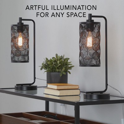 Arc Matte Black Metal Task Lamp Set of 2