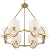 Stiffel Warm Brass Chandelier 32" Wide Modern Clear Crystal Off White Drum Shade 6-Light Fixture for Dining Room House Kitchen - 3 of 4