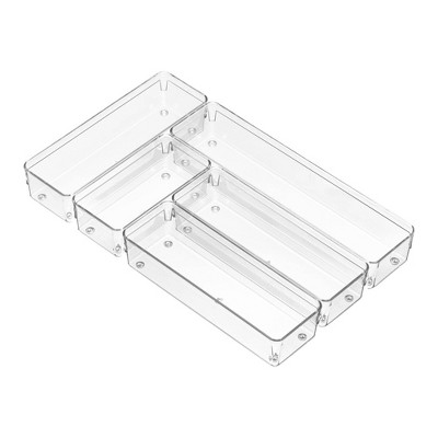 InterDesign Set of 5 Plastic Drawer Organizer Linus Collection