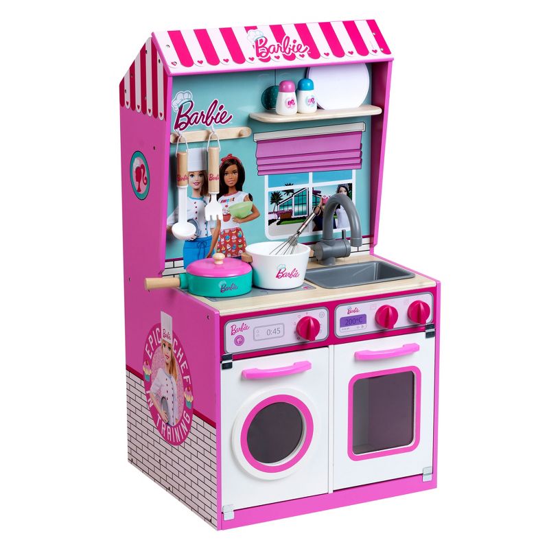 Theo Klein 2 In 1 Barbie Wooden and Metal Toy Kitchen and Dollhouse with Pretend Washing Machine and Oven for Kids Ages 3 and Up, 5 of 8